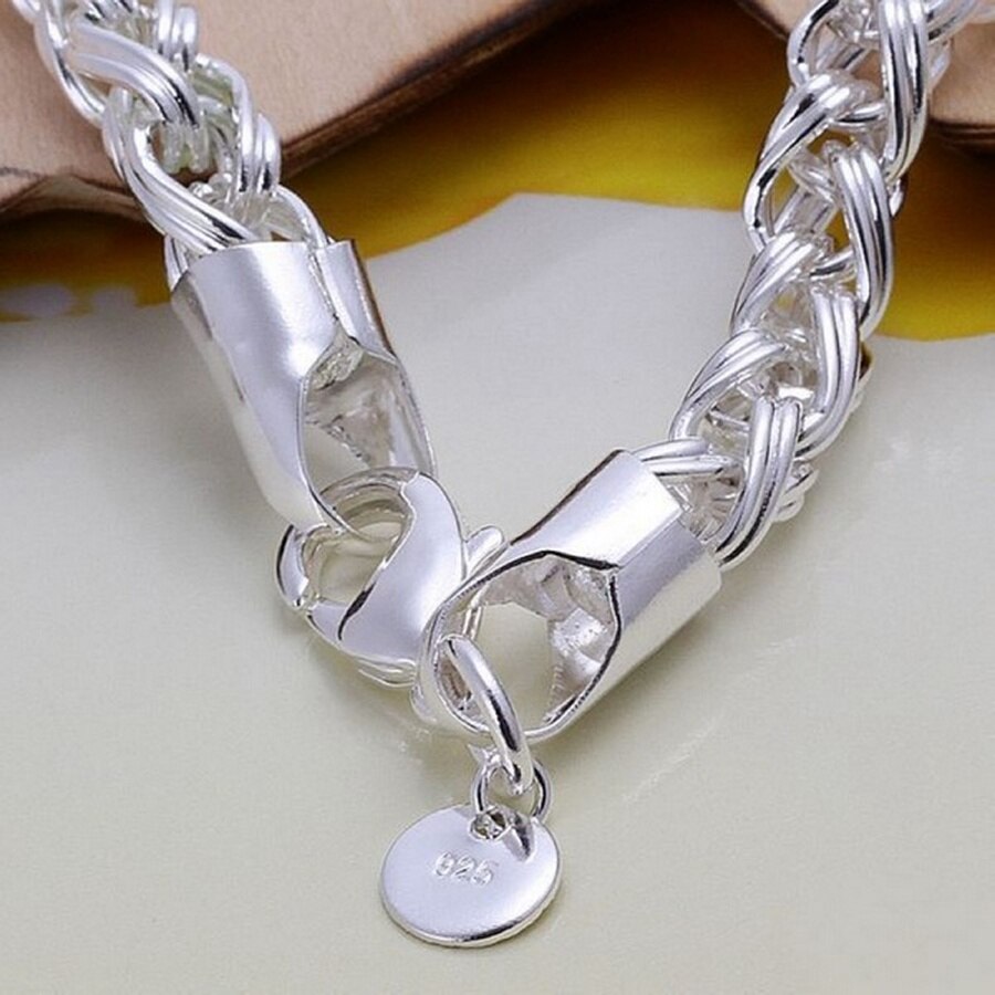 925 sterling silver armband smycken kedja kvinnor dam män 6mm 4mm valentine vackert fabrikspris