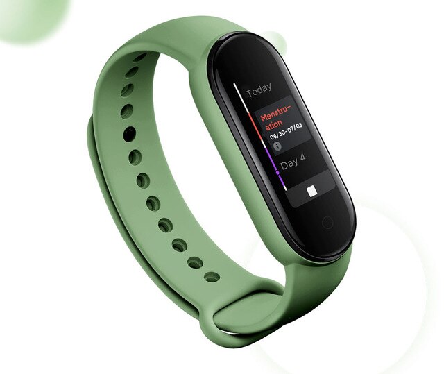 Xiaomi mi band 5 slimme armband 1:1 groot amoled-scherm hartslagmeter fitness tracker bluetooth 5.0 sport waterdichte band 5: Lichtgroen