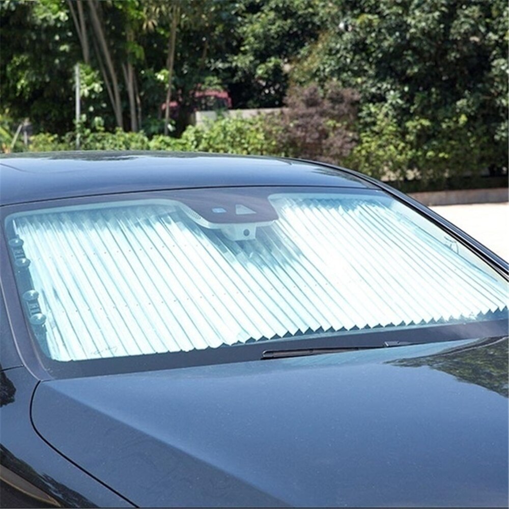 Auto Retractable Voorruit Anti-Uv Autoruit Schaduw Autovoorzijde Zon Blok Auto Rear Window Opvouwbare Gordijn 45/65/70/Cm Zonnescherm