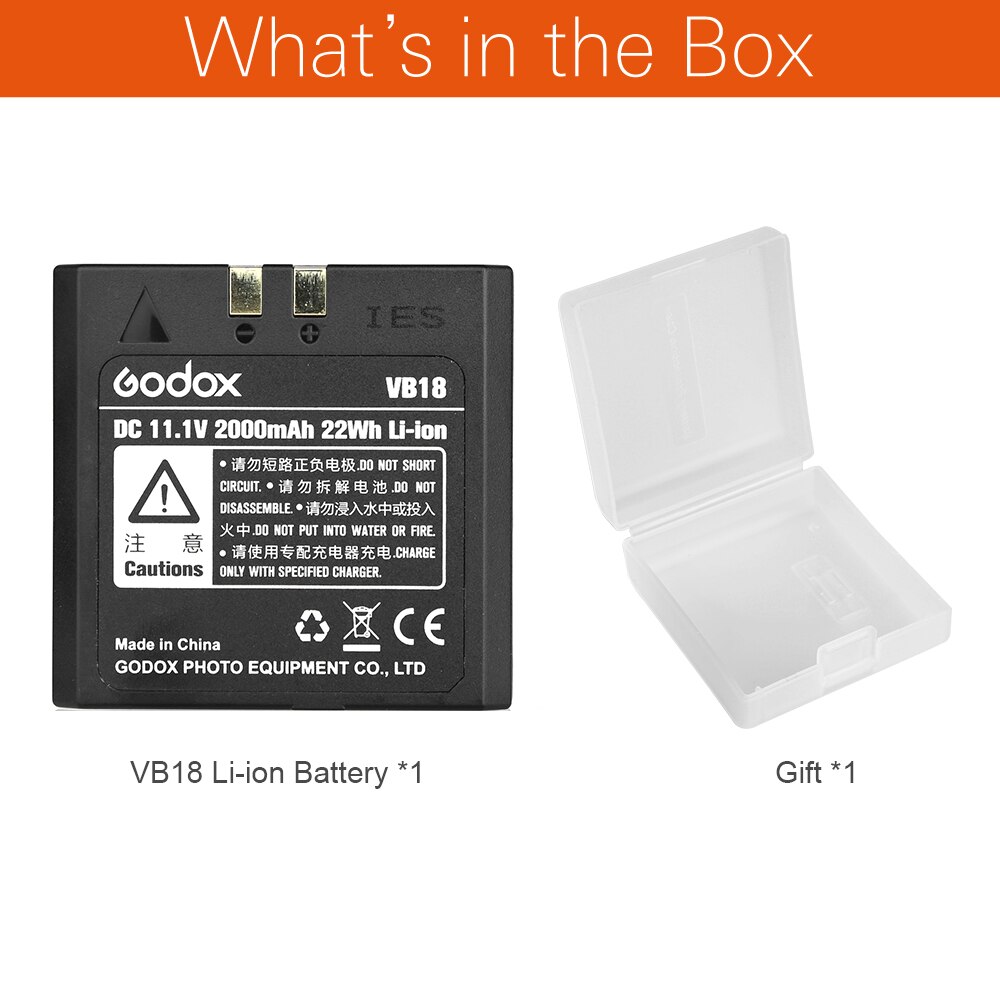 Godox V850 V860 Speedlite Li-ion Battery VB18 DC 11.1V 2000mAh 22Wh Lithium-ion