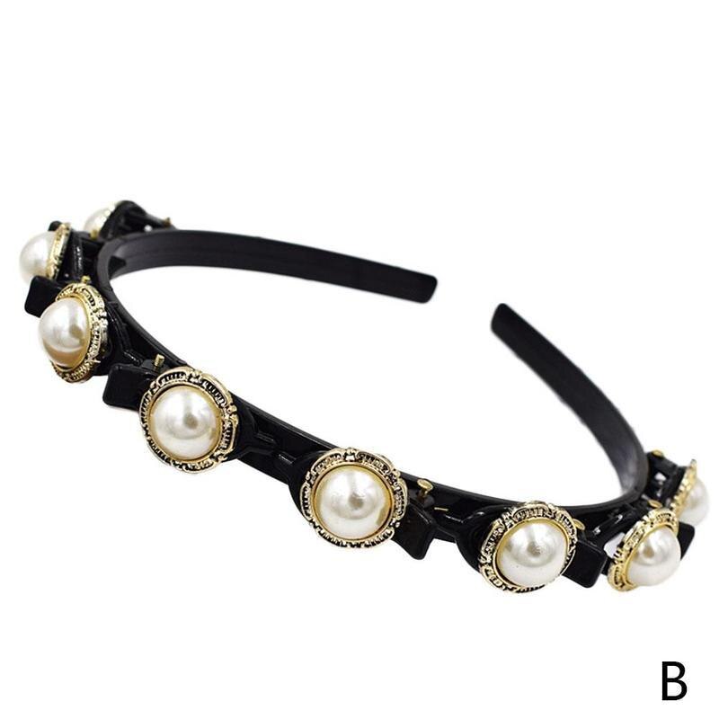 Hair Hoop Headband - Pearl Hair Band - Double Pony Hairstyle - Plastic Hair Accessories: Big