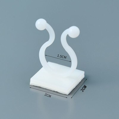 Plant Climbing Wall Clip Invisible Wall Vines Fixture Wall Sticky Hook Holder Plant Cages Plant Supports Clip Vine Clip: 20PCS / M white
