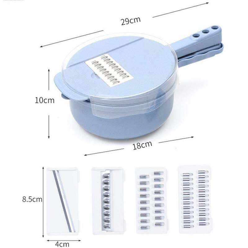 Ronde handbediende groentesnijder multifunctionele snijder met handbeschermer, snijder, snijder, snijder, snijder , 9- in -1 groentesnijder