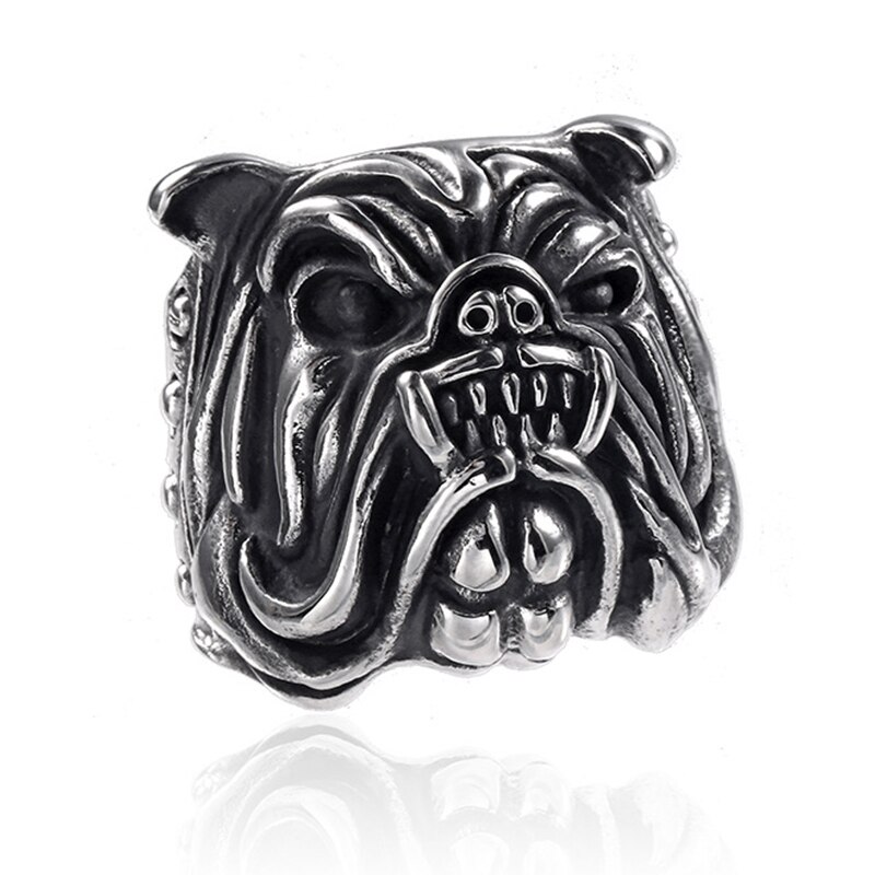 Anillo de acero inoxidable Hippie para hombre y niño, anillos de animales Punk Rock, joyería Vintage Hip Hop, ,