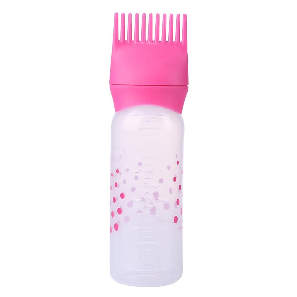 Peigne applicateur de bouteille de teinture de cheveux vide Excellent plastique Flexible Durable brosse de distribution de coloration de cheveux 50oz: Rose