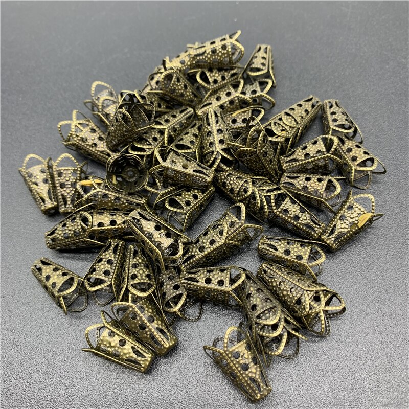 50 sztuk 17x10mm ocena biżuteria koraliki ze stopu czapka starożytnych uroki kształt kwiatu wisiorek dla tworzenia biżuterii kolczyki DIY naszyjnik: brązowy