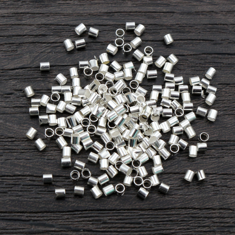 500pcs 1.5 2.0mm Or Argent Couleur Tube Crimp End Perles Bouchon Spacer Perles Pour Collier Fabrication de Bijoux DIY conclusions Fournitures