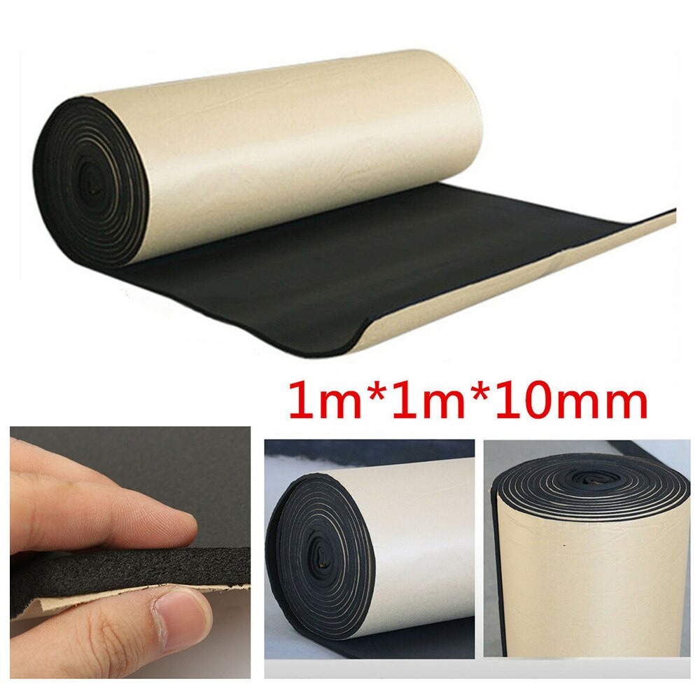 1x1m 10mm coche insonorizado aislamiento acústico sonido Deadener Material de espuma acústica coche Control de sonido Mat automotriz deadener pared
