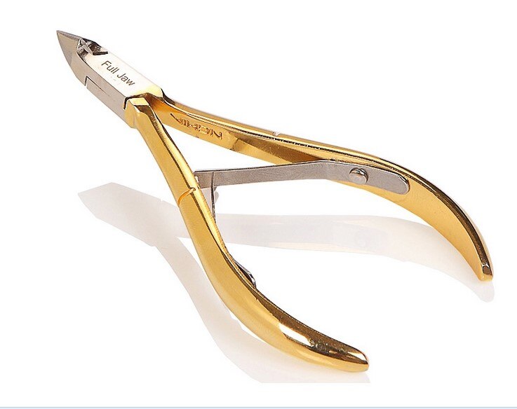 1 stks make up schaar Professionele Rvs Gold Kleuren Nail Cuticle Nipper Nail Cutter Scissor Manicure Trimmer Cutter