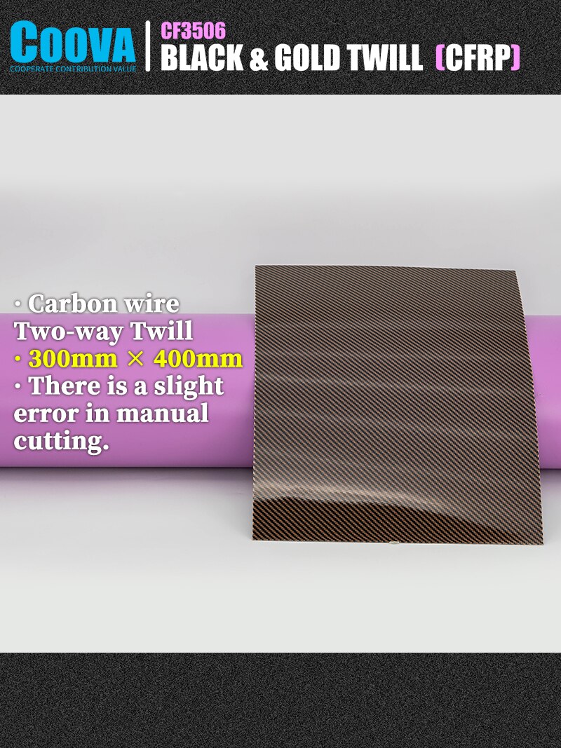 F506 COOVA Golden&Carbon Fiber Sheet Twill Rea... – Grandado