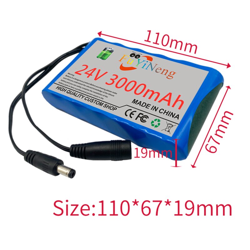 24V battery pack 6s1p 3000mAh 18650 Rechargeable Lithium Ion battery pack capacity DC 25.2V 3000mAh CCTV Cam Monitor