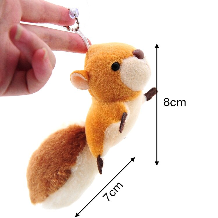 Small squirrel plush toy pendant oversized tail printable advertising QR code