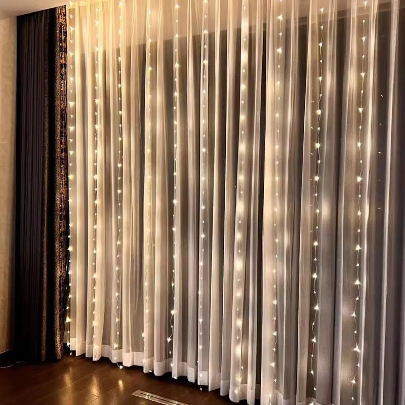 6M x 3M 3M x 3M Gordijn Lichtslingers USB Power LED Fairy Light Venster Nieuwjaar 2025 Garland Led-verlichting Kerstdecoratie