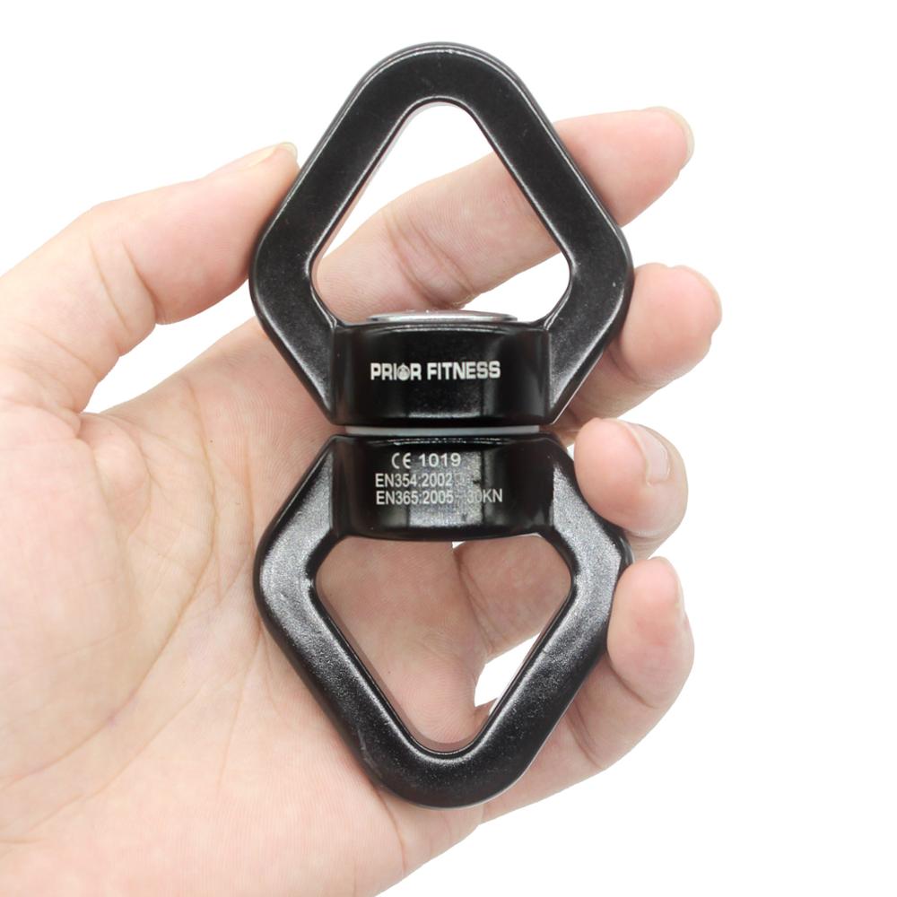 Fitness CLIMB 30KN CARABIN Universal Ring Gimbal Ring Rotary Connector Rotational Hammock Swing Spinner Rope Swivel Connector: SWIVEL Black