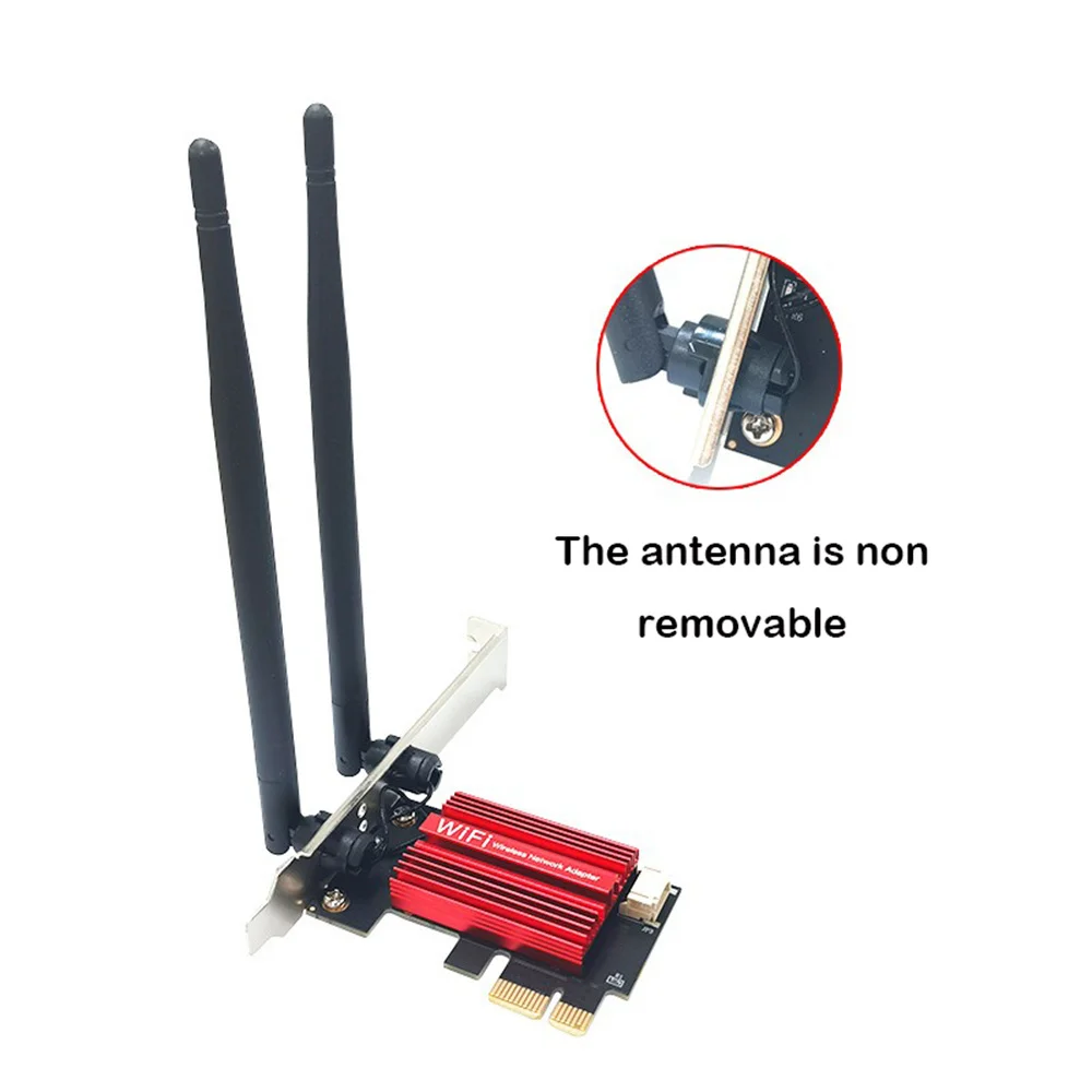 1200Mbps PCI-E Wireless Adapter Network Card Dual Band 2.4G/5GHz 802.11AC For Bluetooth 4.0 Desktop Laptop Windows 7/8/10/11: black