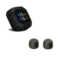CAREUD M3, sistema de supervisión de presión de neumáticos en tiempo Real para motocicleta, resistente al agua, TPMS, inalámbrico, LCD interno o externo, sensores TH/WI: WI Black Sensor