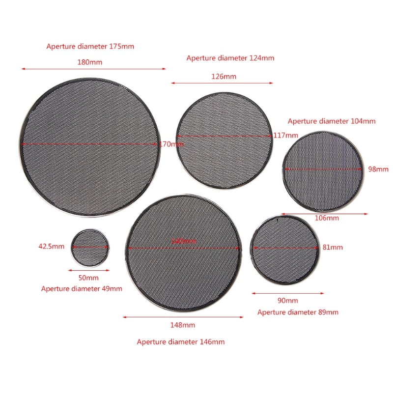 2 Stuks 1/2/3/4/5/6.5 Inch Speaker Staal Mesh Ronde Grill Beschermende cover Cirkel