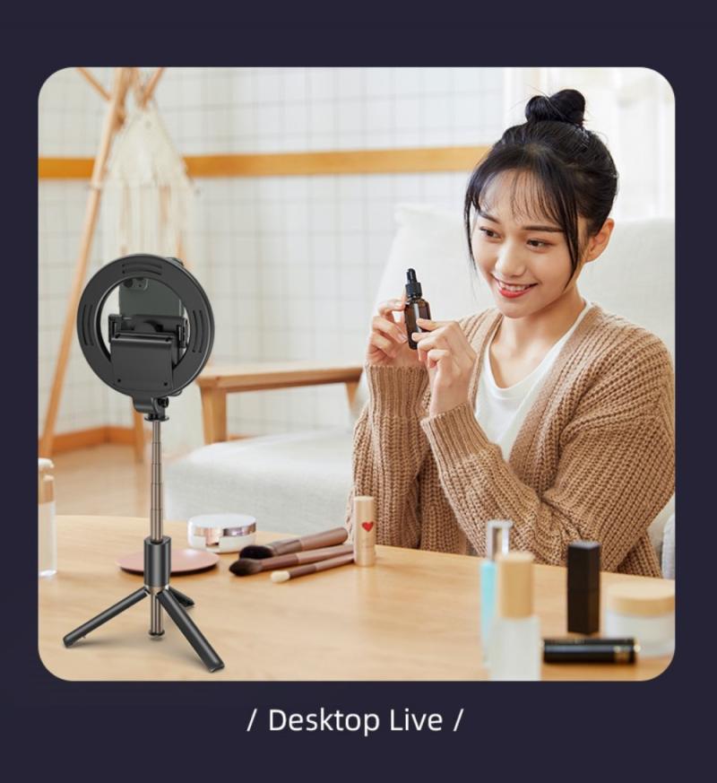 Selfie Stick Tripod - Portable Bluetooth RGB Fill Light for iPhone Samsung - Video Live Travel