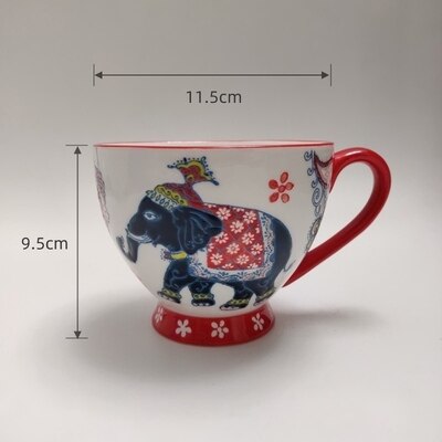 Bol à gruau, bol à céréales, bol à petit-déjeuner en relief, tasse à café en céramique peinte à la main, tasse à céréales populaire créative: C003