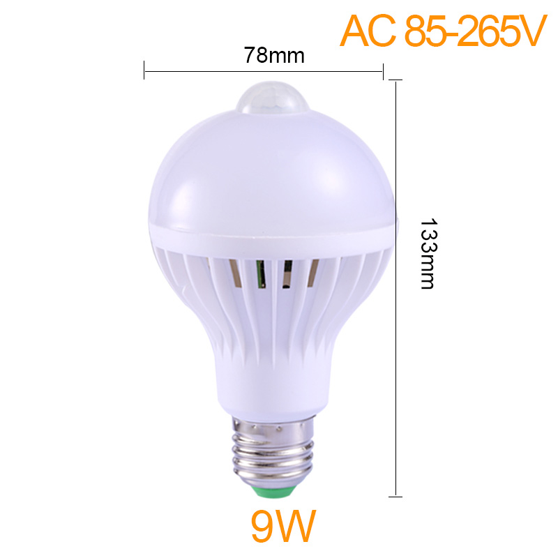 Opbouw LED Plafond Lampen 5/7/9/12/18W Plafond Verlichting Voor Entree Garage gang E27 Led Lamp met Bewegingssensor: 9W bulb