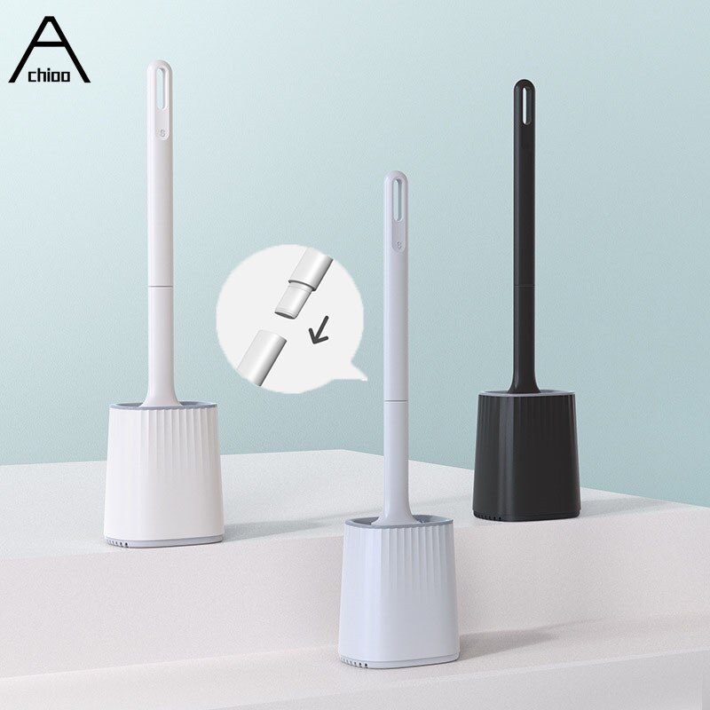 Wc Borstel Afneembare Badkamer Sets Lange Handvat Siliconen Borstel Met Houder Cleaning Kit Wandcloset Badkamer Accessoires