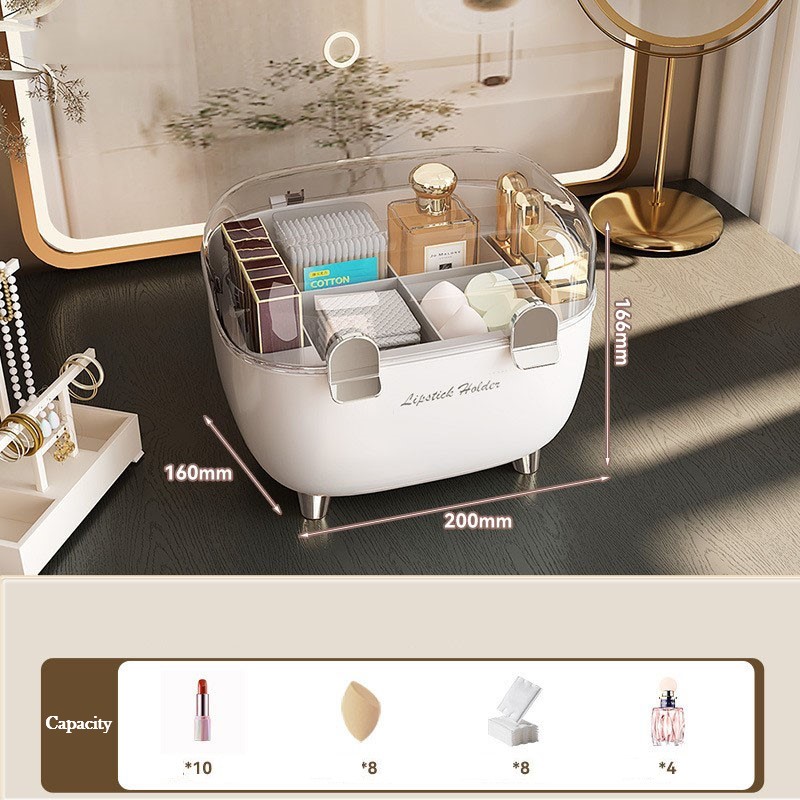 Lippenstifthalter-Organizer mit Deckel, transparenter Acryl-Lippenstift-Ausstellungsständer, Behälter, staubdicht, Schönheits-machen-hoch-Organizer für Kosmetika: Licht Grau