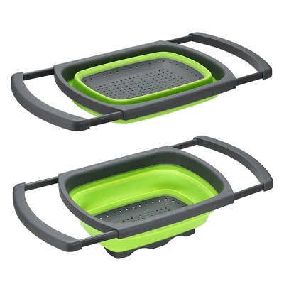 Bassin pliant multifonctionnel, panier de rangement en plastique, pratique pour gagner de l'espace, égouttoir de cuisine: 3