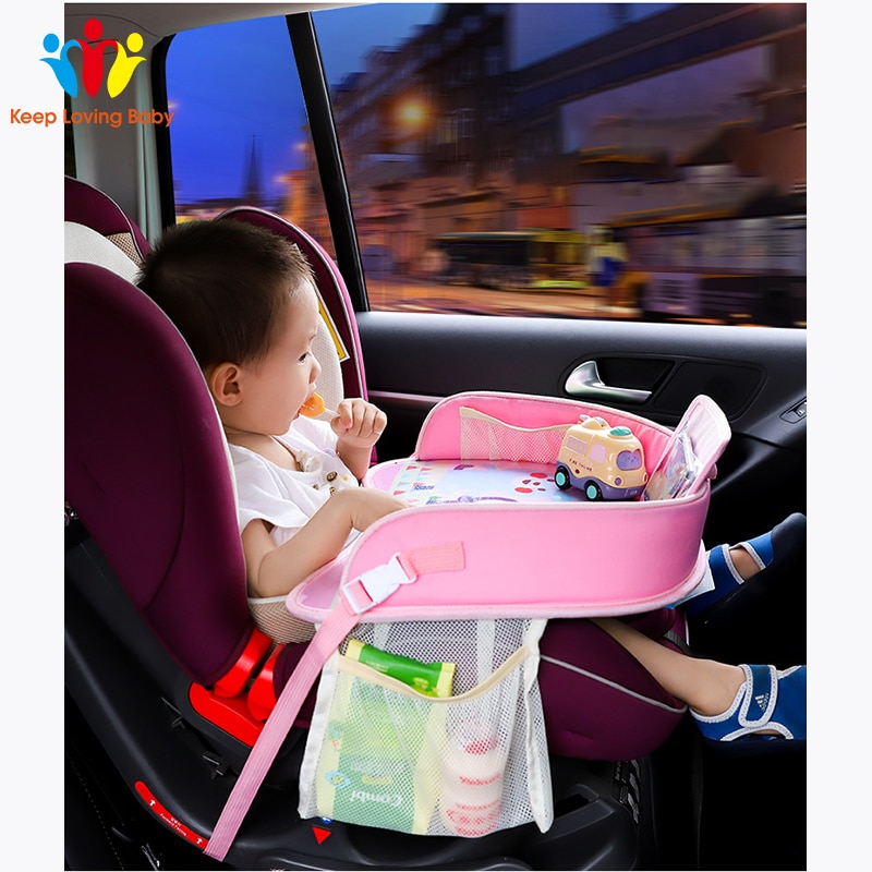 Baby Kinderen Draagbare Tafel Voor Auto Kinderwagen Houder Voedsel Bureau Waterdichte Kind Tafel Autostoel Lade Opslag Kids speelgoed