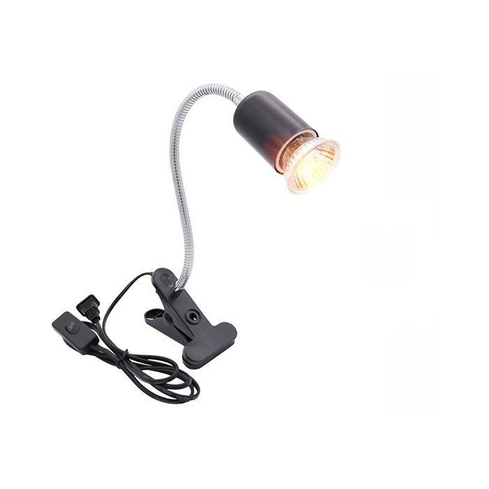 50W Halogen Birne Enthalten Reptil Wärme Lampe Einstellbare Schwanenhals Aquarium Tank Heizung Lampen für Schildkröte Eidechse Schlange Terrarium: black / EU on-off Plug
