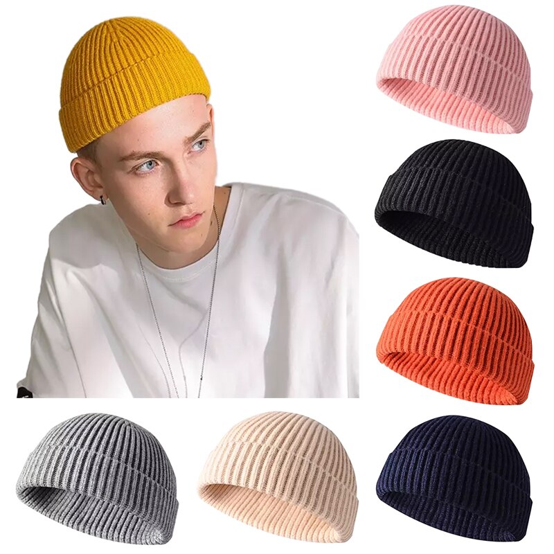 Męska czapka zimowa z dzianiny czapka zimowa czapka zimowa czapka marynarska bez rękawów retro miękkie czapki biodro-hopowe