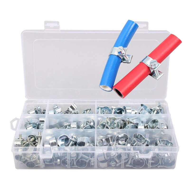 135 PCS stainless steel double ear hose clamp 8-18mm fuel water hose pipe clamp U7EA