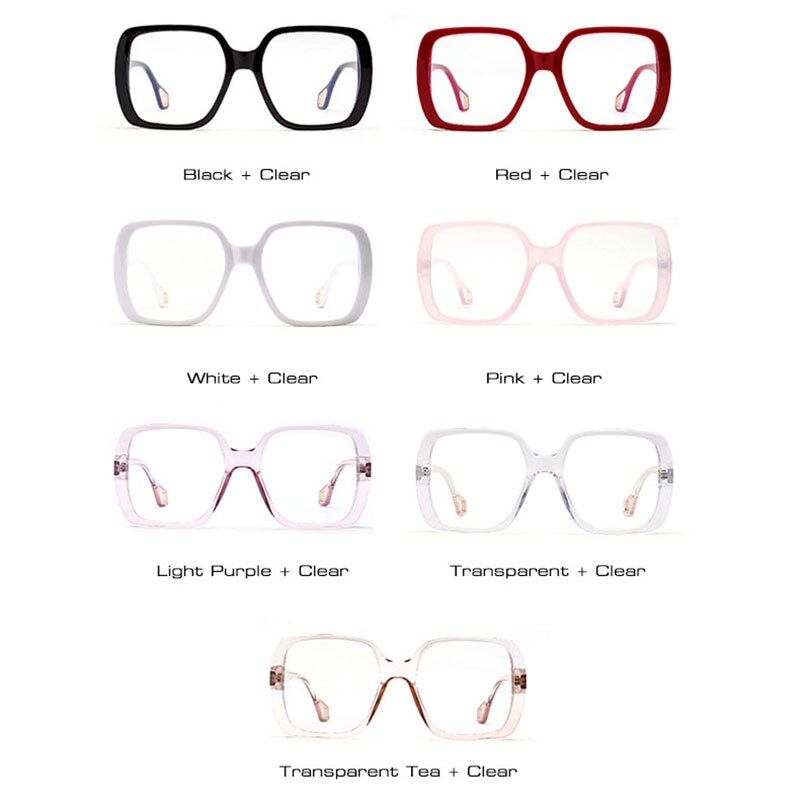 So & ei overdimensionerede firkantede beskyttelsesbriller kvinder briller ramme klar linse vintage semi-metal briller mænd optiske briller rammer