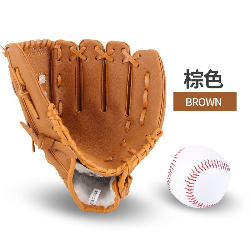 Leder Baseball Handschuhe Männer Zubehör Baseball Handschuh einstellen Schulungen-Praxis Baseball Ausrügestochen Guante Beisbol weicher Ball einstellen: Licht Grau