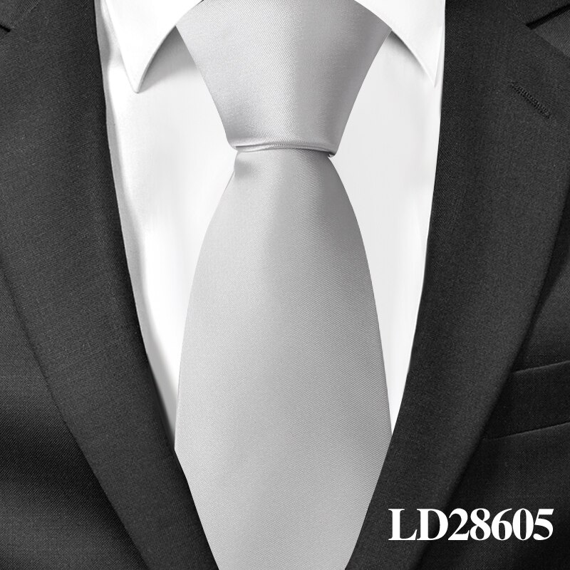 Classic Satin Neck Ties for Men Casual Suits Tie Gravatas Solid Black Mens Neckties For Business 7.5 cm Width Wedding Men Ties: LD28605