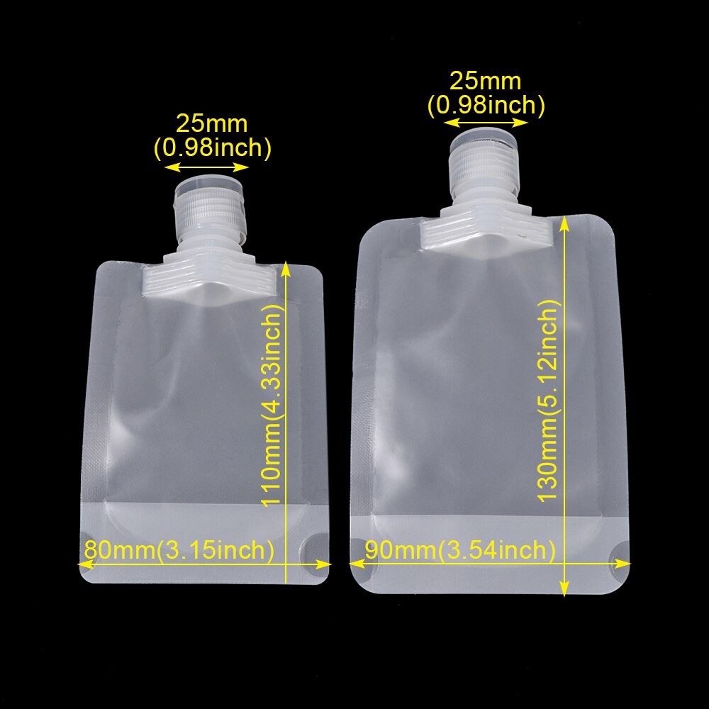 50ml/100ml Spout Bag Liquid Stand Pouch Durable Clear Travel Mini Bag Disposable Liquid Shampoo Lotion With Spout Sealed Bag