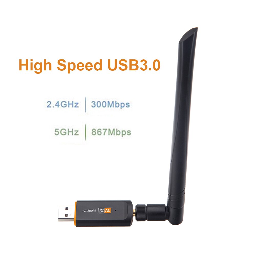 USB 3.0 1200 Mbit/s WLAN-Adapter mit Antenne 2,4 G und 5 G Band RTL8812BU Wireless-AC Wlan Dual Band 802.11ac für Laptop-PC