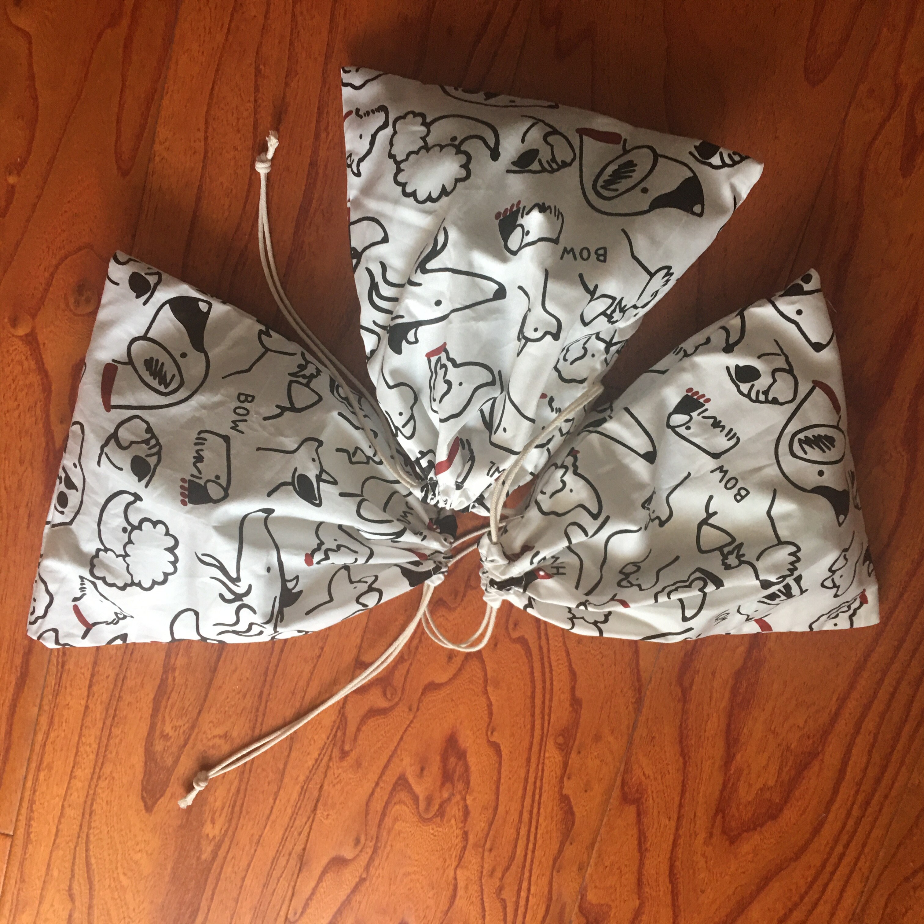 1Pc Katoen Trekkoord Eco Pouch Milti-Purpose Georganiseerd Bag Party Bag Drawring Hond Hoofd YL0924c Yi