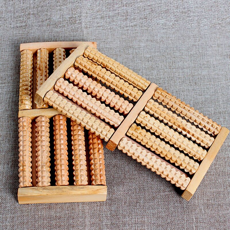 5 Ruwe Houten Roller Voet Massage Gezondheid Therapie Stress Relax Massage