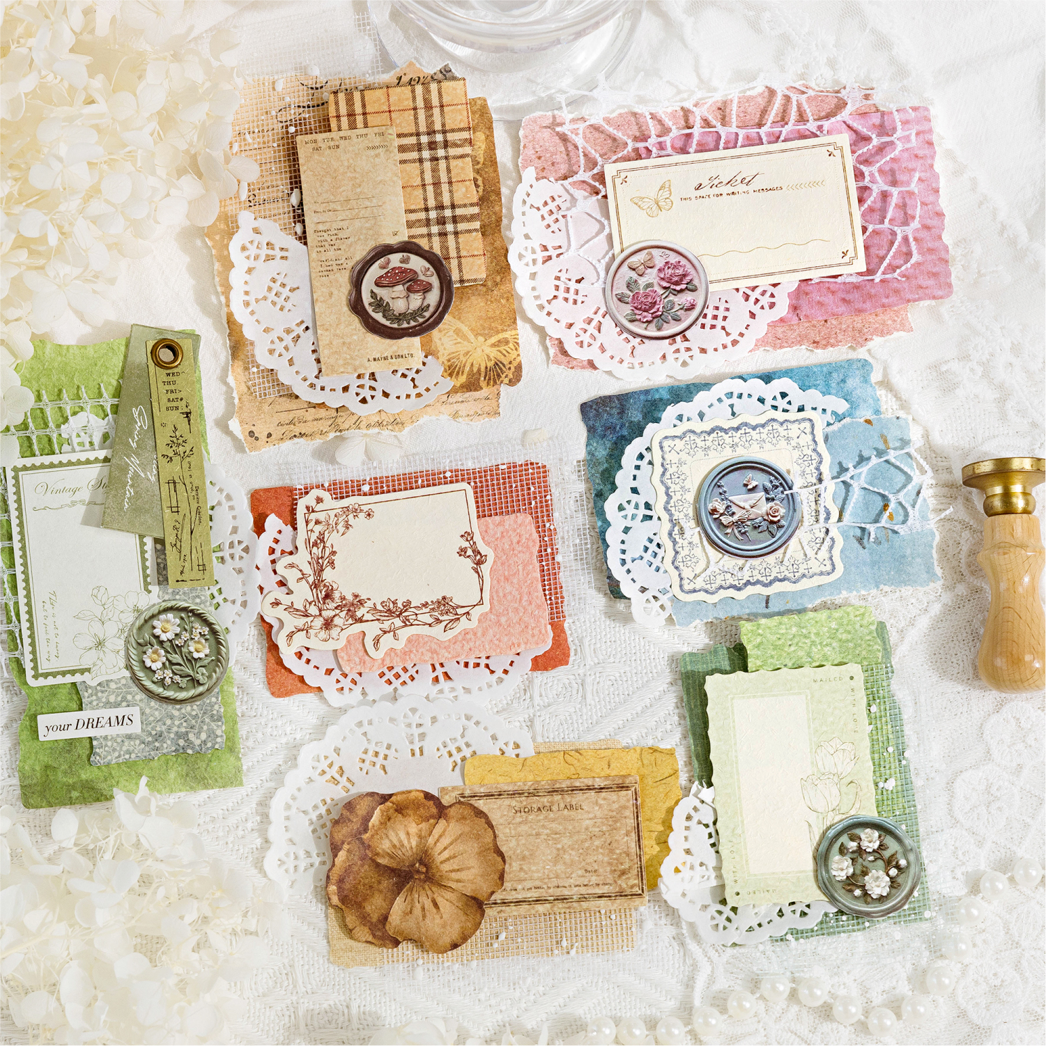 JIANQI 100 Uds decoración Vintage materiales para álbum de recortes Kit combinado de papel DIY diario basura Collage álbum de fotos papel de fondo Retro