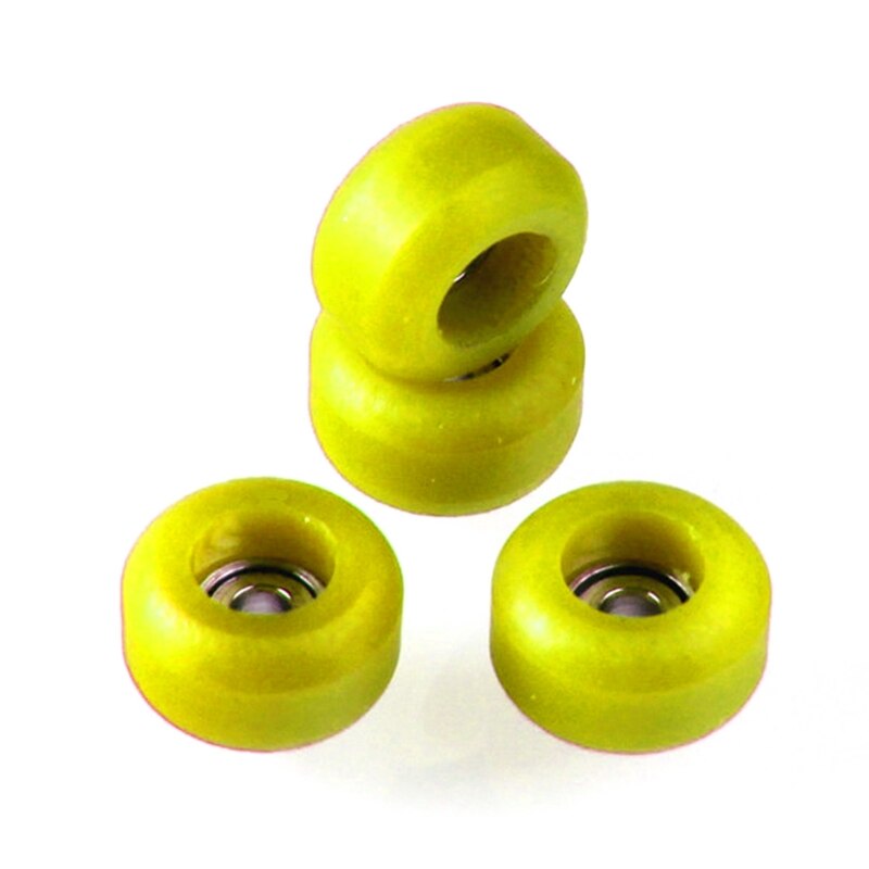 4 Pcs/Set Urethane Bearing Wheels for Wooden Fingerboard: YELLOW