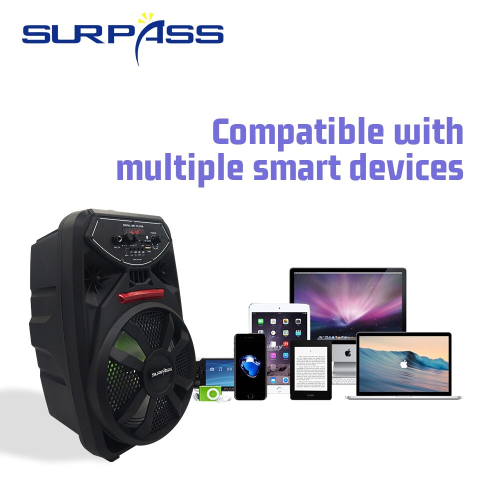 Portable Speaker Big Power Wireless Bluetooth-compatible Heavy Bass Stereo Subwoofer Speakers Column Support FM Radio AUX USB