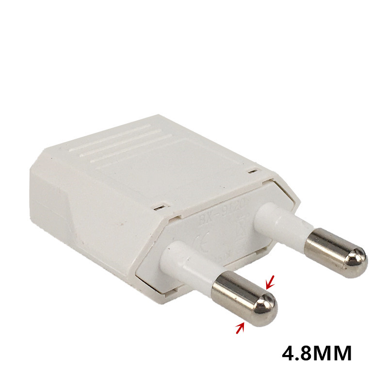 4.8mm eu-adapter reiseadapter amerikansk kina us til eu-plugg euro-plugg elektrisk adapter ac stikkontakt