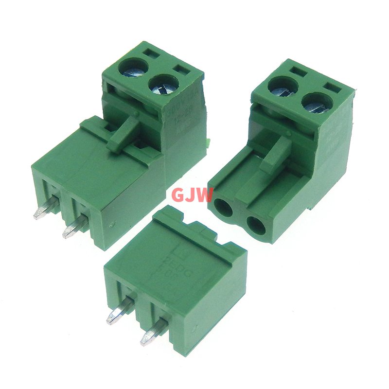 10Pcs Pitch 5.08mm Screw Plug-in PCB Terminal Block 2EDGK 2EDGVC 2P 3P 4P Straight Pin Male/Female Pluggable Connector: army green