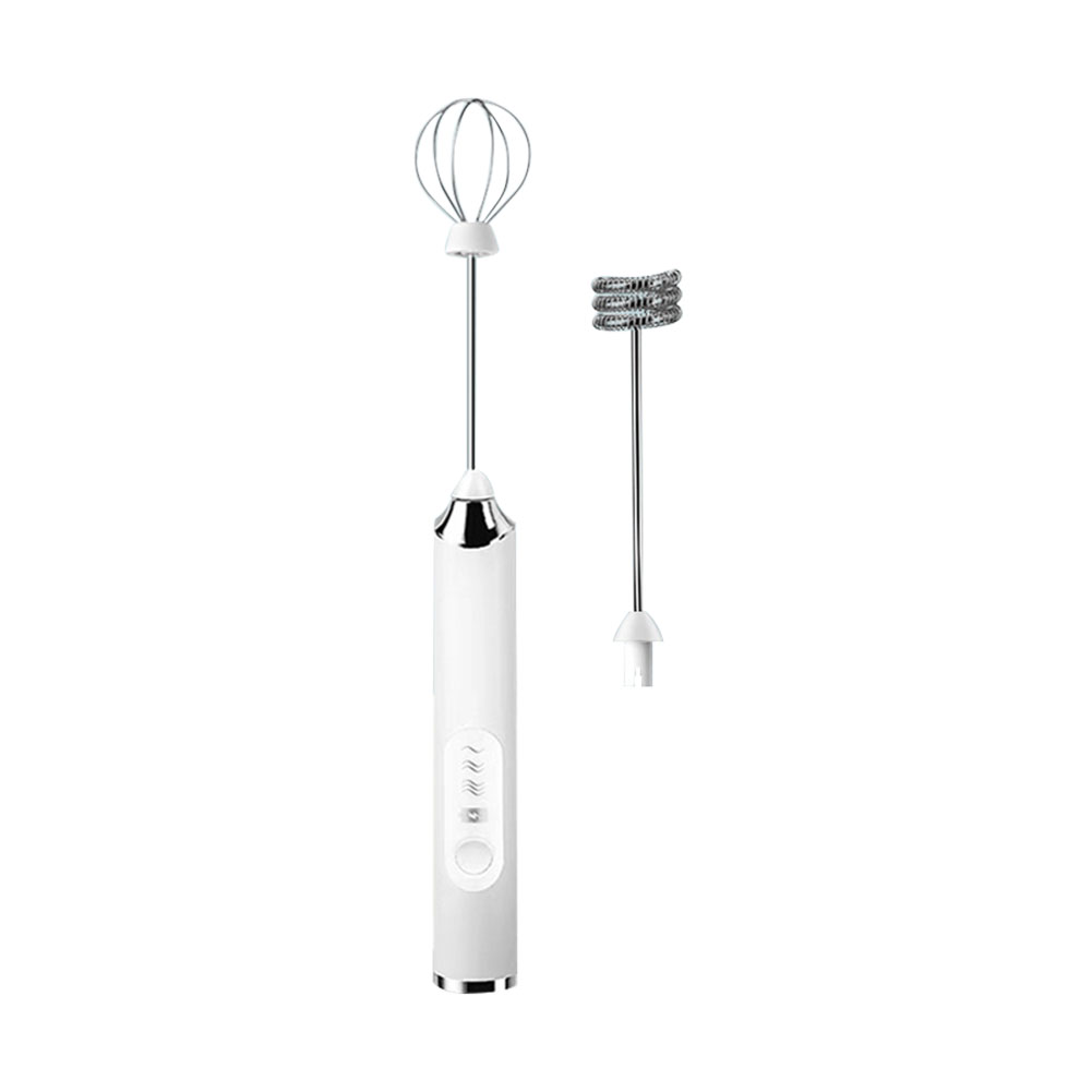 Agitador eléctrico de mano para cocina, Espumador de leche, cabezal agitador, mezclador, agitador de café, herramienta, novedad, 1 ud.: White