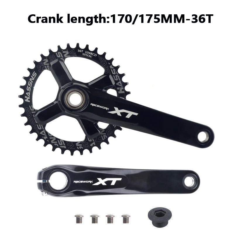 Mountain Bike Crankset 1x8/9/10/11/12Speed 170/175mm 32/34/36/38/40/42T Hollow four nails Chainring With Bottom Bracket BB68BB52