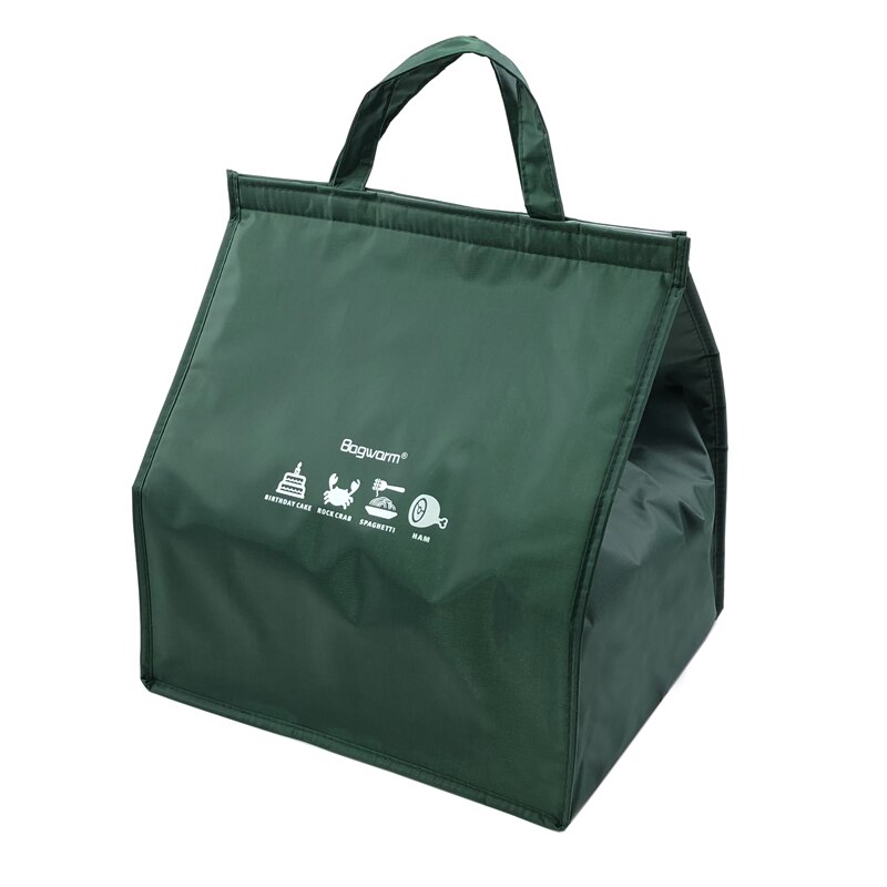 Bolsa térmica aislante para pasteles y pizza, bolso aislante de gran capacidad de para alimentos, bebidas y frutas: Verde