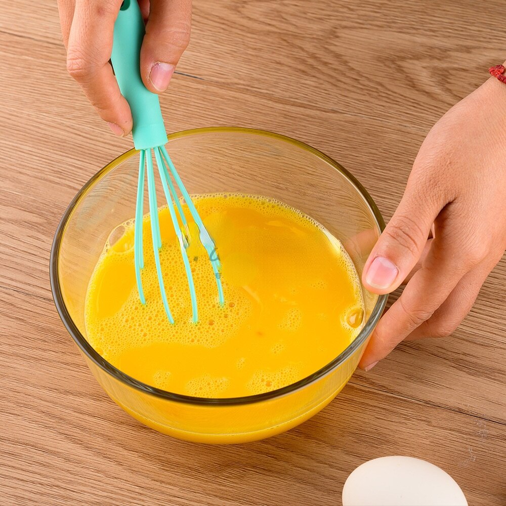 6 tums silikonvisp i rostfritt stål minivisp färgvisp mixer mini bakverktyg