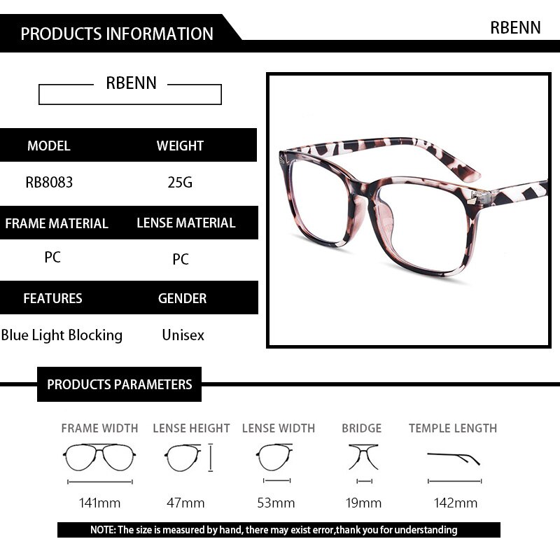 RBENN Blue Light Blocking Glasses Square Nerd Eyeglasses Frame Anti Blue Ray Computer Gaming Glasses UV400