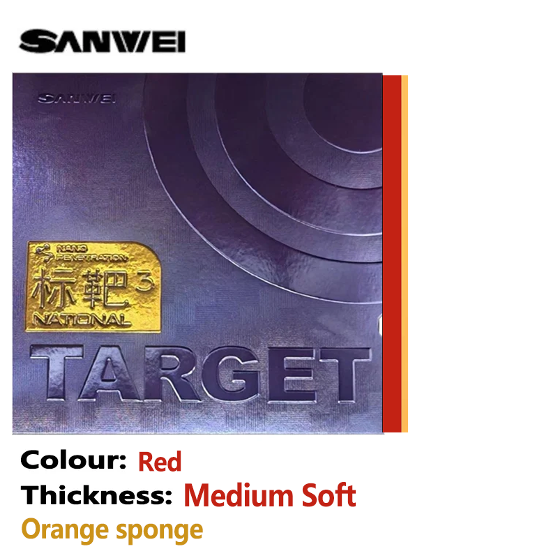 Original SANWEI TARGET 3 National Table Tennis Rubber Sticky Rubber Blue Sponge Target 3 Ping Pong Cake Sponge: Creamy White