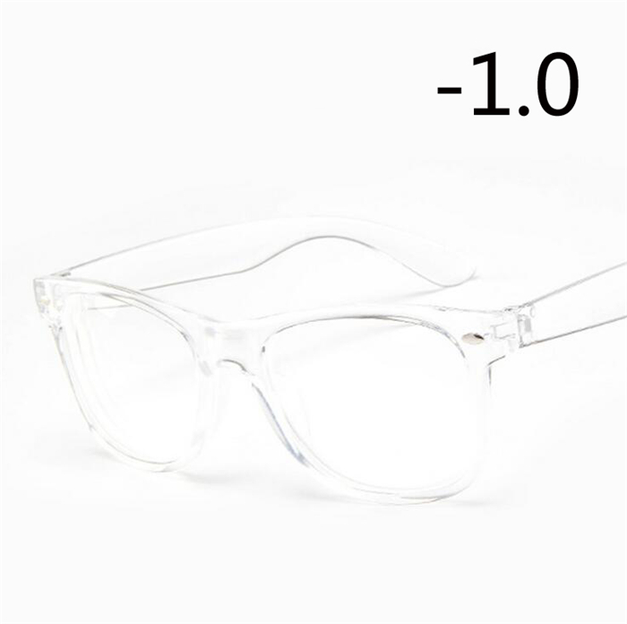 Finished Myopia glasses Transparent White Plastic Frames 2140 Diopters glasses 0 -1 -1.5 -2 -2.5 -3 -3.5 -4 -4.5 -5.0 -5.5 -6.0: Myopia 100(-1.0)